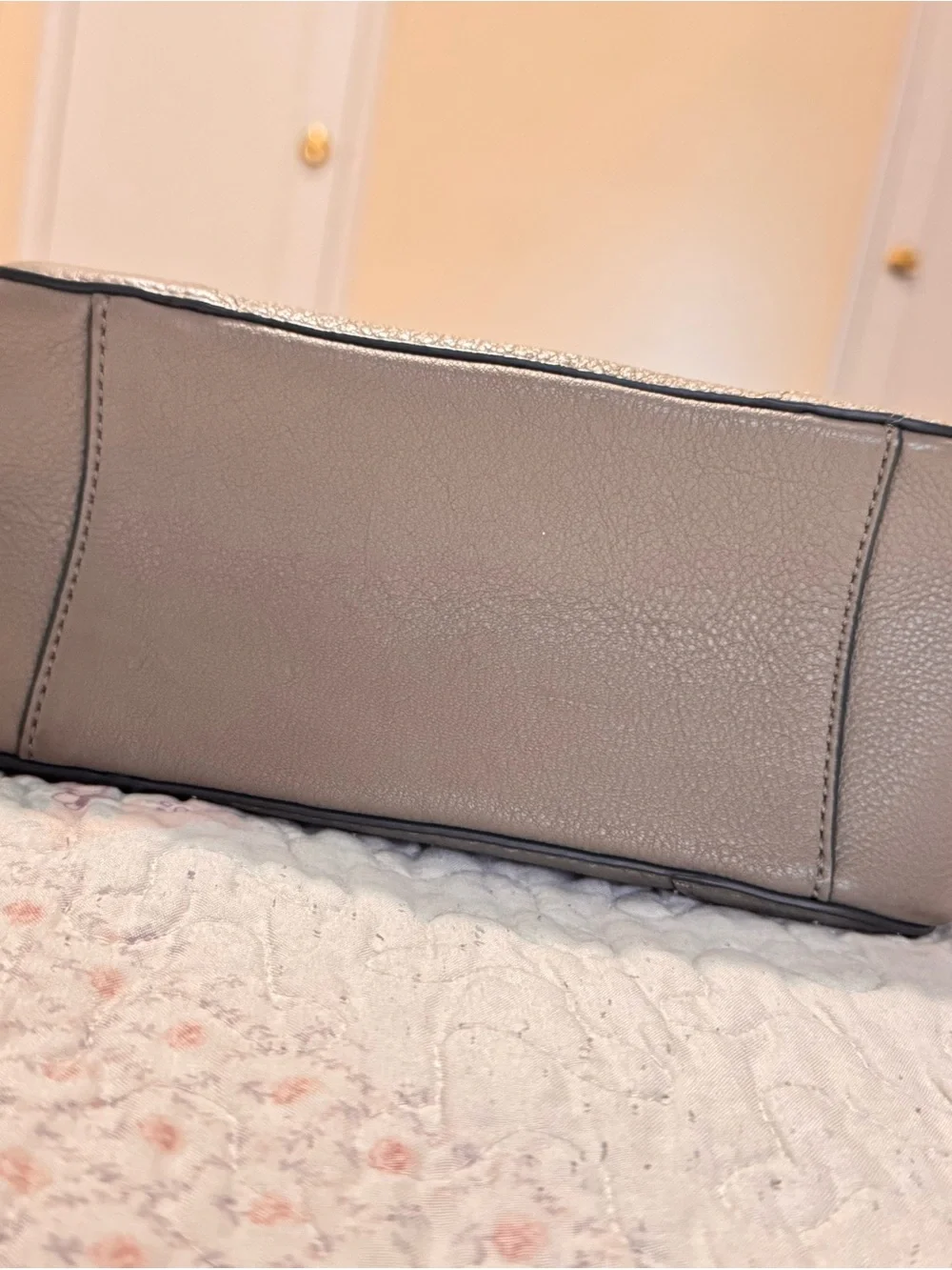 Tory Burch Frances French Gray Leather Mini Crossbody Bag